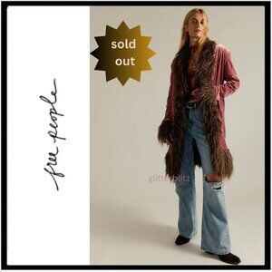 Free People Penny Lane Moon Glow Coat - Pink Brown